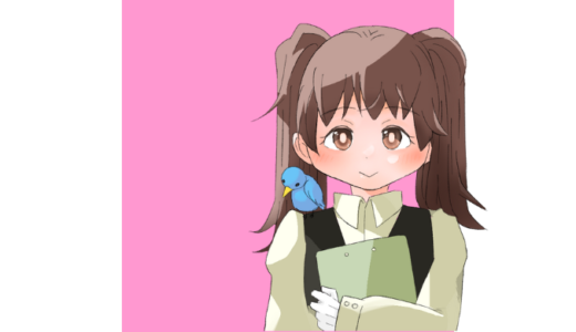 青い鳥を肩に乗せた女の子