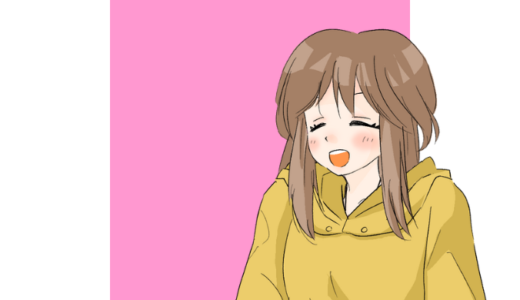黄色パーカー女子